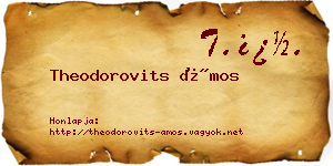 Theodorovits Ámos névjegykártya